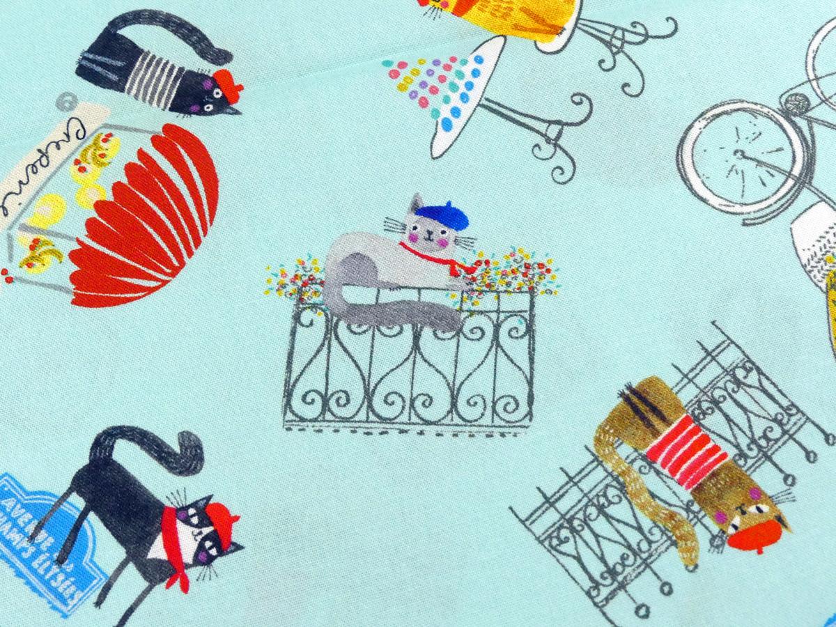 Patchworkstoff Cafe in Paris von Benartex Nahansicht